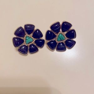 Blue flower earrings